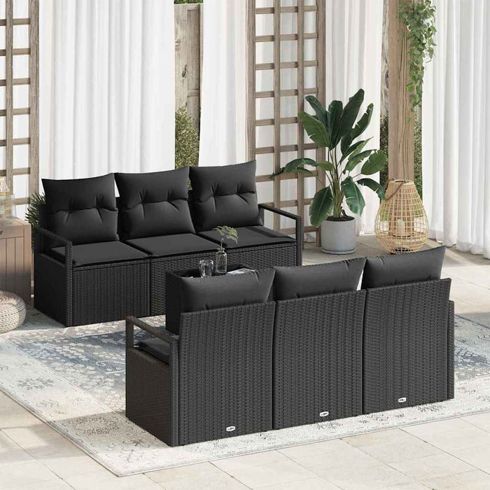 Set de canapea 7 pcs Negru poliratan - WALTI WALTI