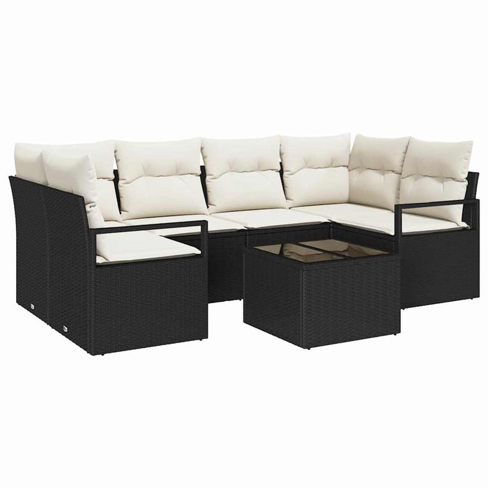 Set de canapele pentru grădină 7 pcs Negru, Crem - WALTI WALTI