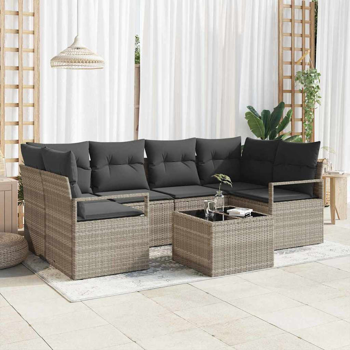 Set de canapele pentru grădină 7 pcs Gri deschis, Gri închis - WALTI WALTI