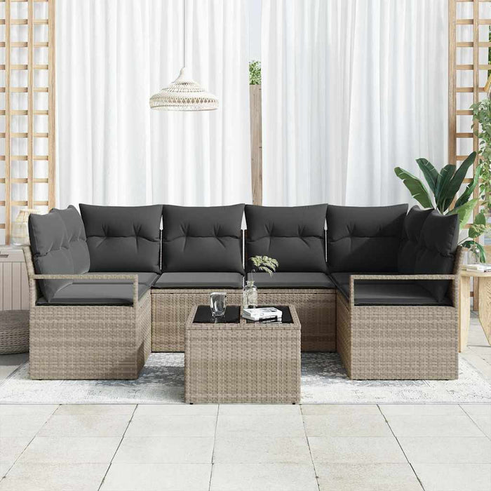 Set de canapele pentru grădină 7 pcs Gri deschis, Gri închis - WALTI WALTI