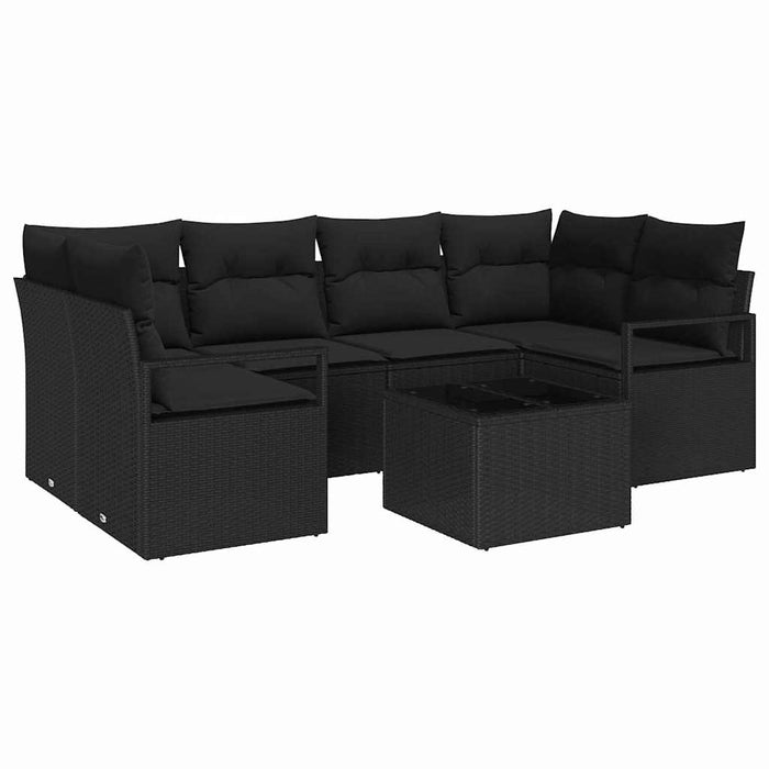 Set de canapele pentru grădină 7 pcs Negru 55 x 55 x 37 cm - WALTI WALTI