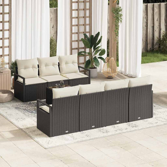 Set de canapele pentru grădină 8 pcs Negru, Crem - WALTI WALTI