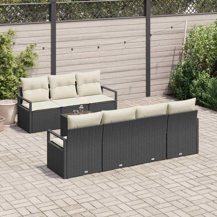 Set de canapele pentru grădină 8 pcs Negru, Crem - WALTI WALTI
