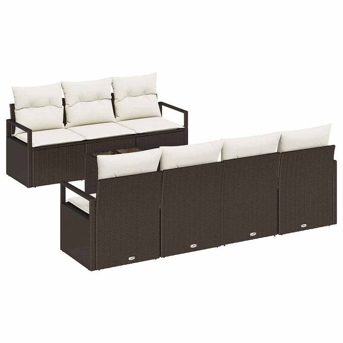 Set de canapele pentru grădină 8 pcs Maro, Crem 55 x 55 x 37 cm - WALTI WALTI