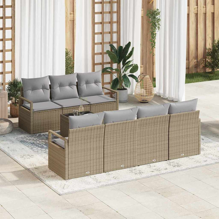 Set de canapele pentru grădină 8 pcs Bej, Gri 55 x 55 x 37 cm - WALTI WALTI