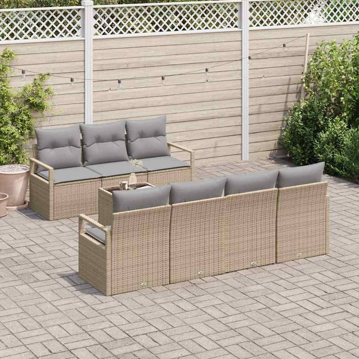 Set de canapele pentru grădină 8 pcs Bej, Gri 55 x 55 x 37 cm - WALTI WALTI