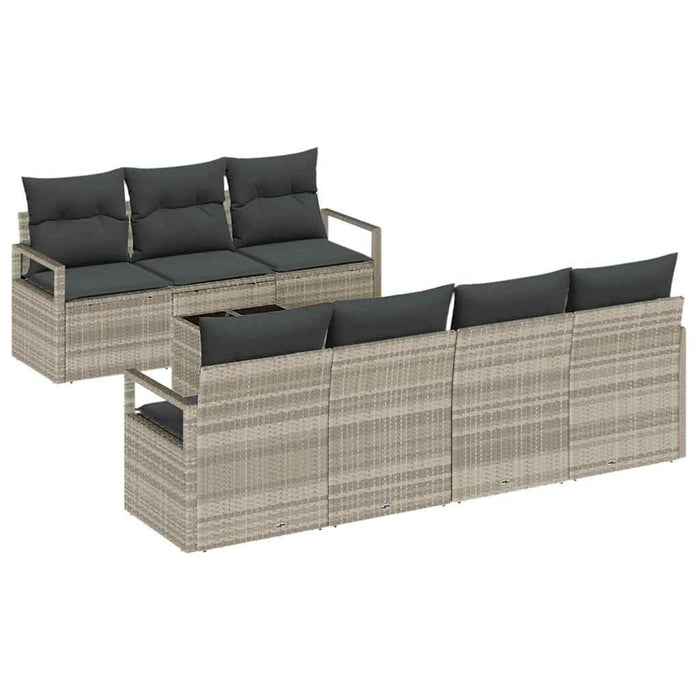 Set de canapele pentru grădină 8 pcs Gri deschis - WALTI WALTI