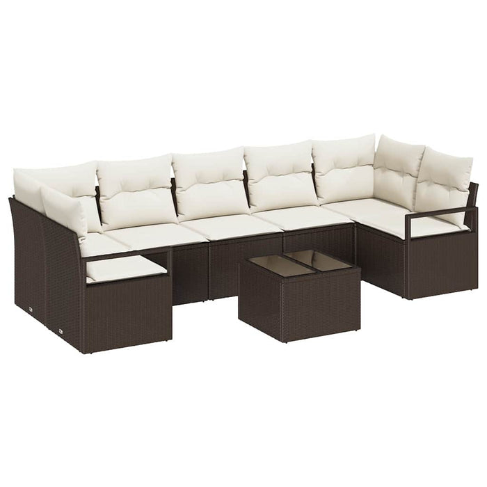 Set de canapele pentru grădină 8 pcs Maro, Crem 55 x 55 x 37 cm - WALTI WALTI