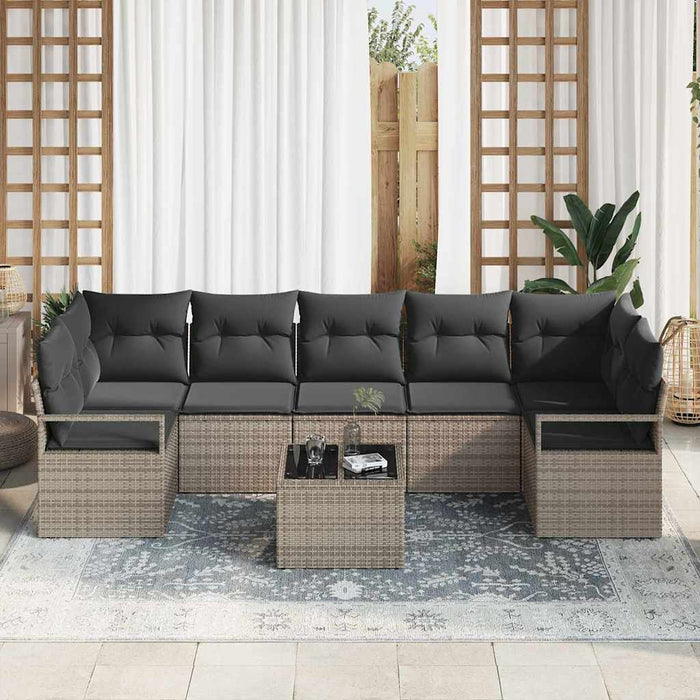 Set de canapele pentru grădină 8 pcs Gri 55 x 55 x 37 cm - WALTI WALTI