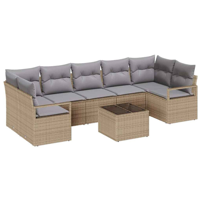 Set de canapele pentru grădină 8 pcs Bej, Gri 55 x 55 x 37 cm - WALTI WALTI