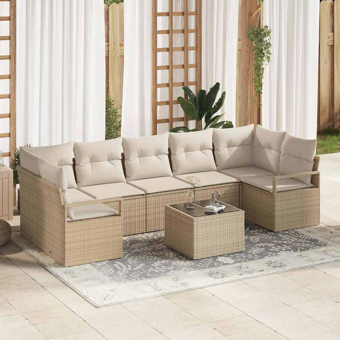 Set de canapele pentru grădină 8 pcs Bej, crem 55 x 55 x 37 cm - WALTI WALTI