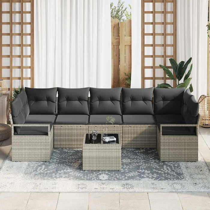 Set de canapele pentru grădină 8 pcs Gri deschis, Gri închis - WALTI WALTI