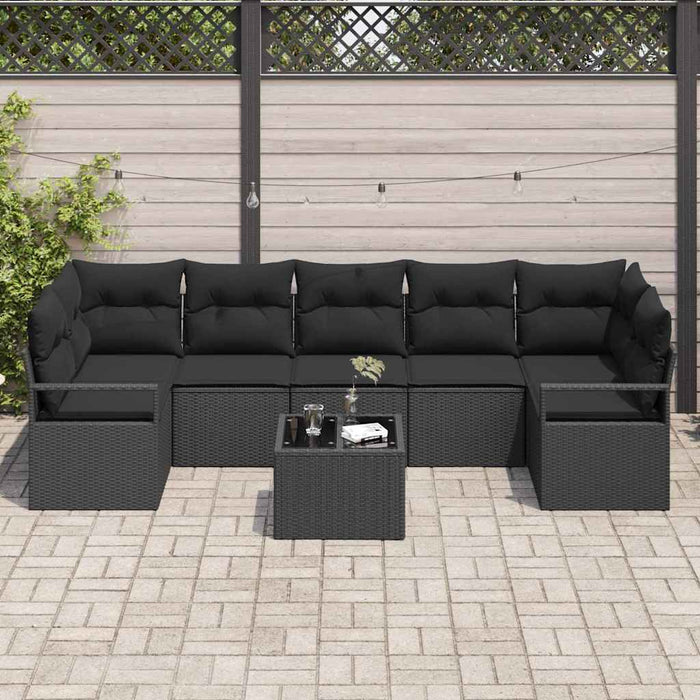 Set de canapele pentru grădină 8 pcs Negru 55 x 55 x 37 cm - WALTI WALTI