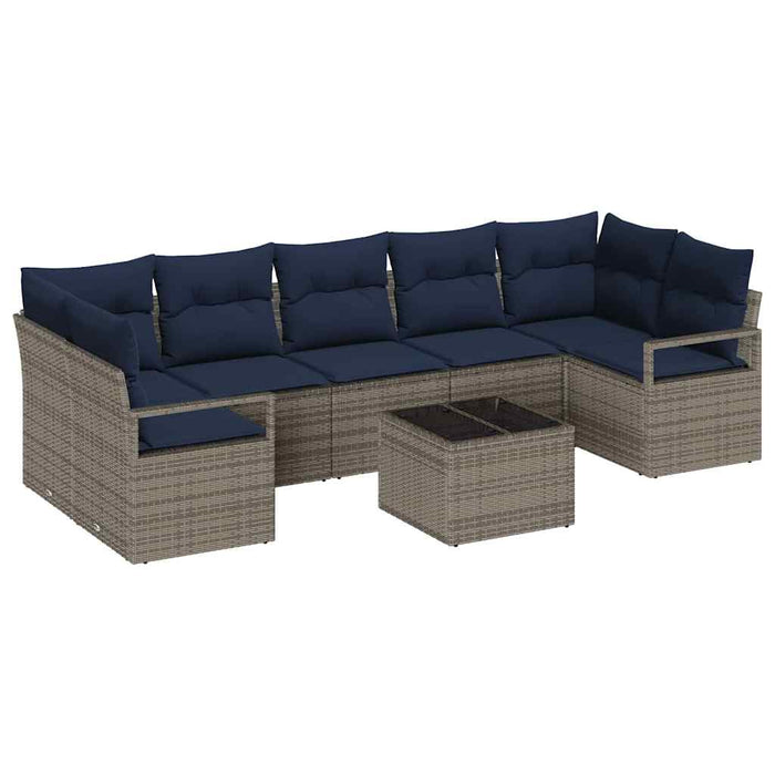 Set de canapea 8 pcs Gri poliratan - WALTI WALTI