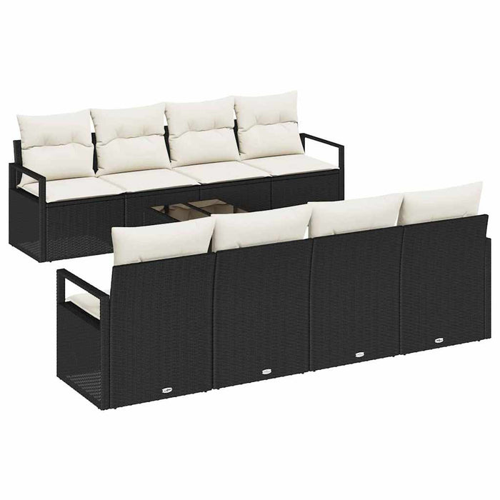Set de canapele pentru grădină 7 pcs Negru, Crem - WALTI WALTI