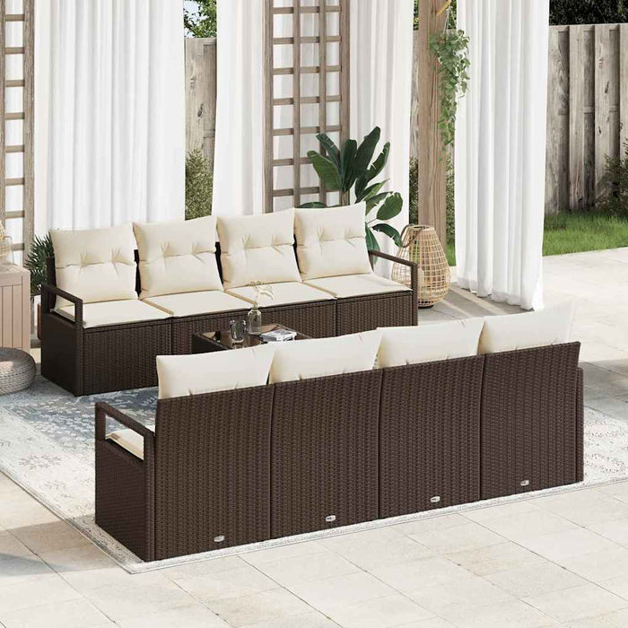 Set de canapele pentru grădină 7 pcs Maro, Crem 55 x 55 x 37 cm - WALTI WALTI