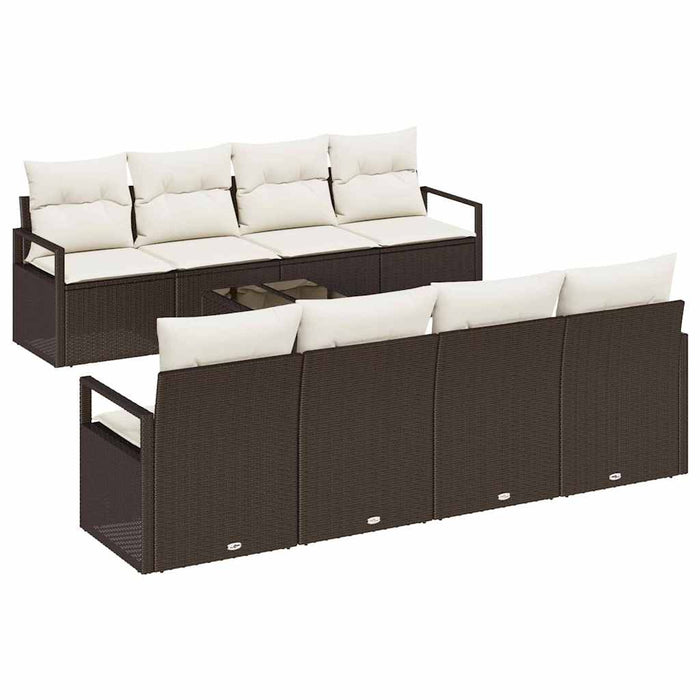 Set de canapele pentru grădină 7 pcs Maro, Crem 55 x 55 x 37 cm - WALTI WALTI