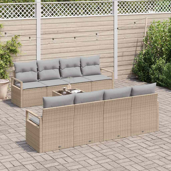Set de canapele pentru grădină 7 pcs Bej, Gri 55 x 55 x 37 cm - WALTI WALTI