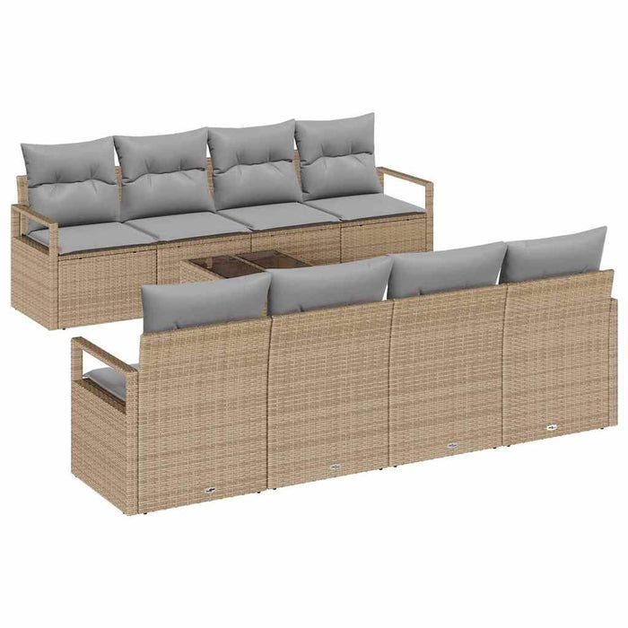 Set de canapele pentru grădină 7 pcs Bej, Gri 55 x 55 x 37 cm - WALTI WALTI