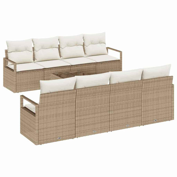 Set de canapele pentru grădină 7 pcs Bej, crem 55 x 55 x 37 cm - WALTI WALTI