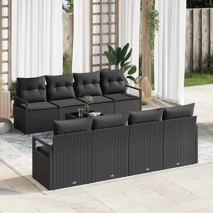 Set de canapele pentru grădină 7 pcs Negru 55 x 55 x 37 cm - WALTI WALTI