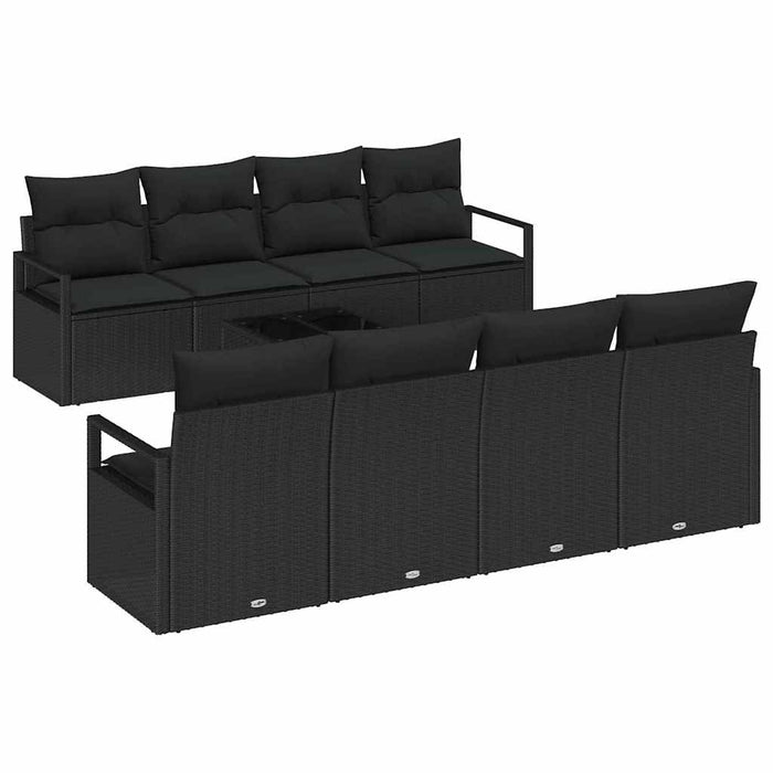 Set de canapele pentru grădină 7 pcs Negru 55 x 55 x 37 cm - WALTI WALTI