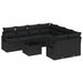 Set de canapea cu pernă Manual 9 pcs Negru poliratan - WALTI WALTI