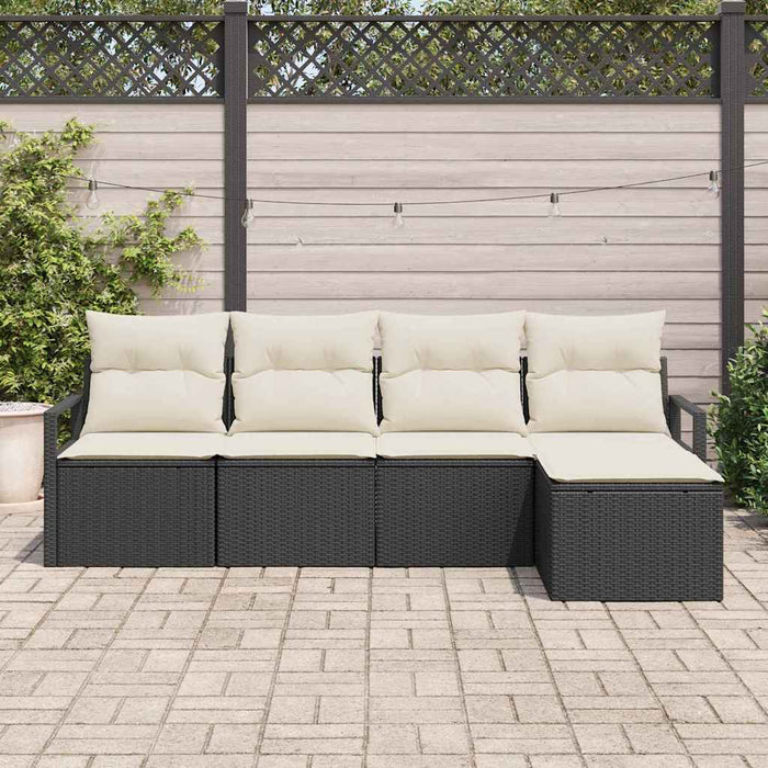 Set de canapea 5 pcs Negru poliratan - WALTI WALTI