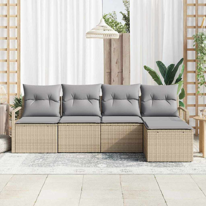 Set de canapele pentru grădină 5 pcs Bej Rattan poli - WALTI WALTI
