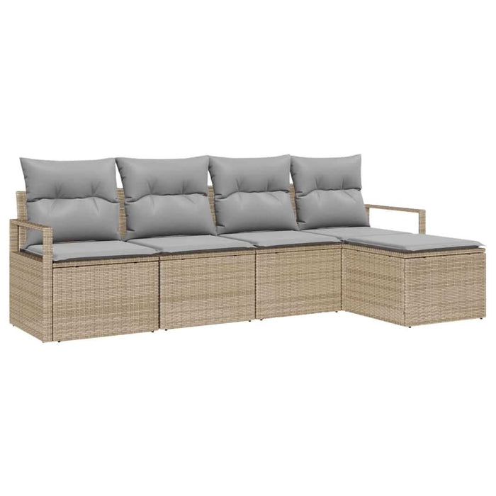 Set de canapele pentru grădină 5 pcs Bej Rattan poli - WALTI WALTI