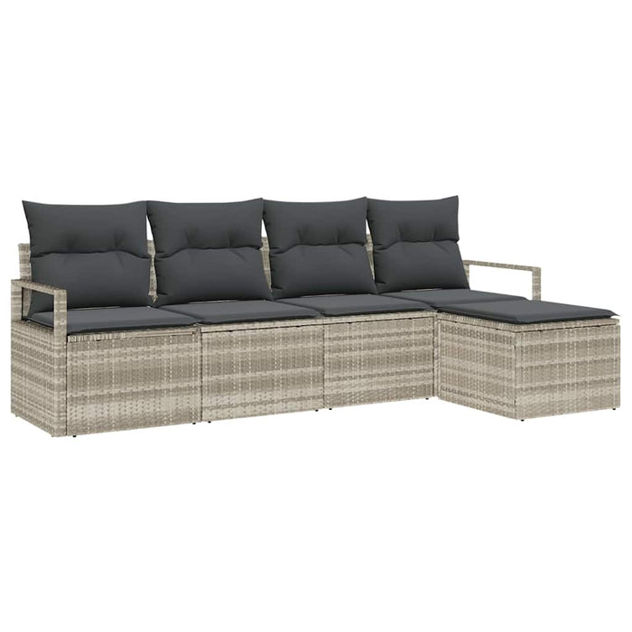 Set de canapele pentru grădină 5 pcs Gri deschis Rattan poli - WALTI WALTI