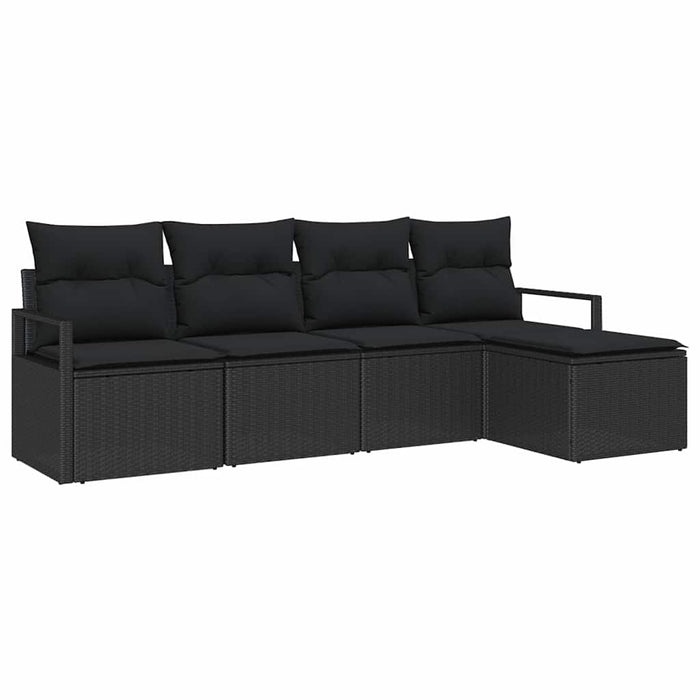 Set de canapele pentru grădină 5 pcs Negru Rattan poli - WALTI WALTI