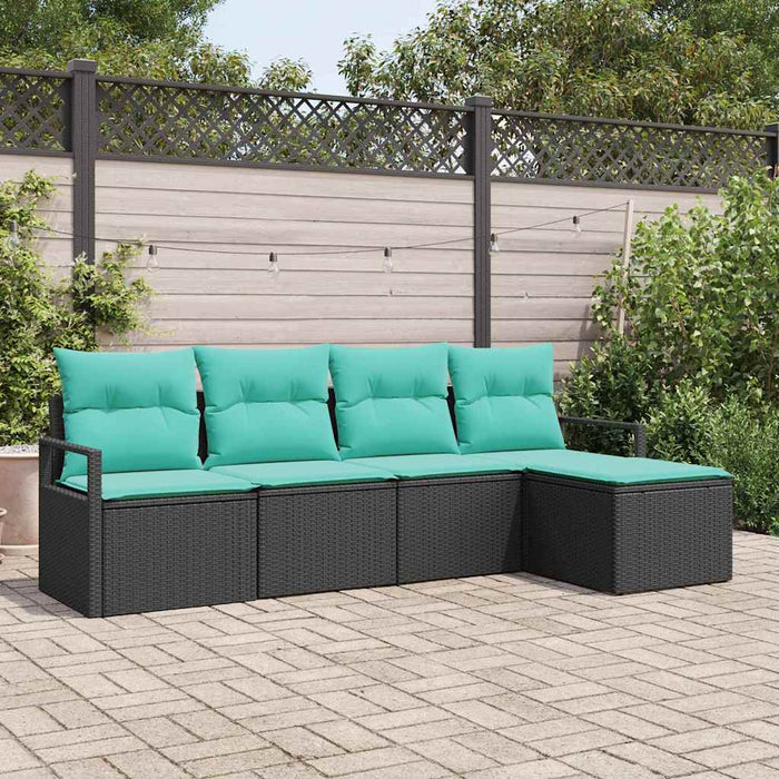 Set de canapea 5 pcs Negru poliratan - WALTI WALTI