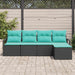 Set de canapea 5 pcs Negru poliratan - WALTI WALTI