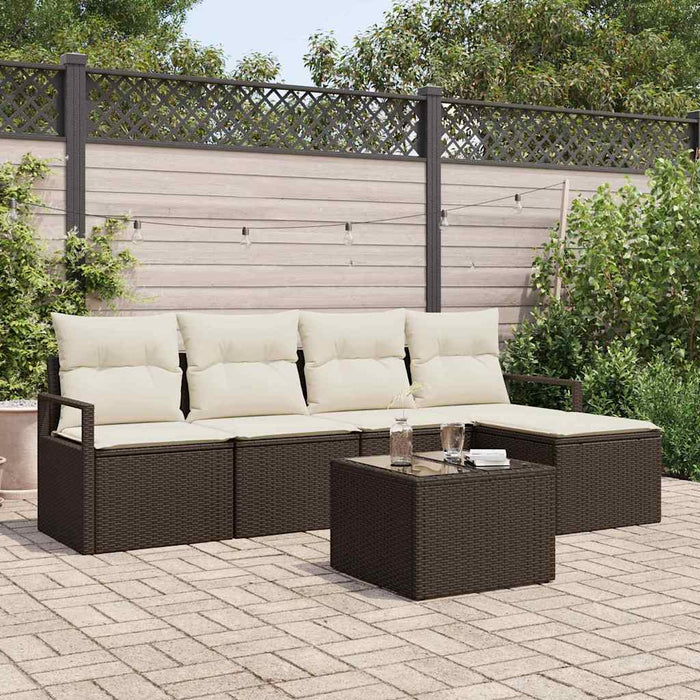 Set de canapele pentru grădină 6 pcs Maro Rattan poli - WALTI WALTI