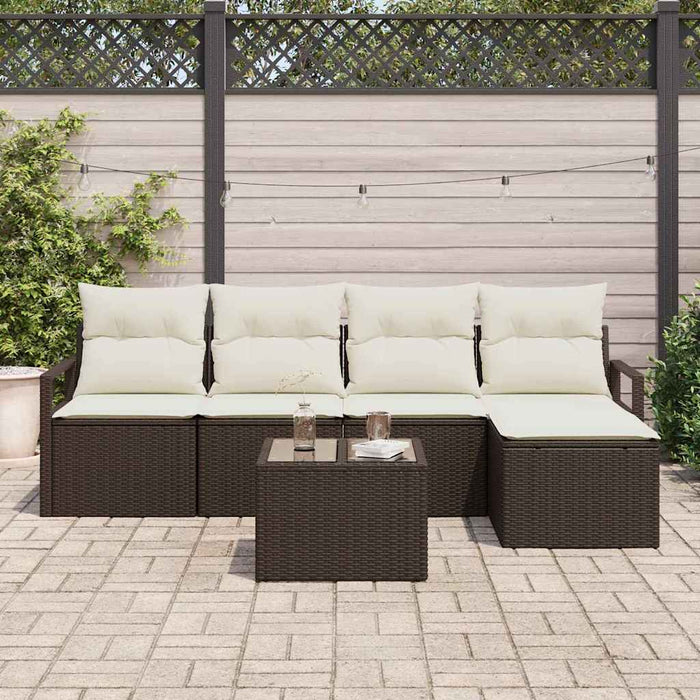Set de canapele pentru grădină 6 pcs Maro Rattan poli - WALTI WALTI