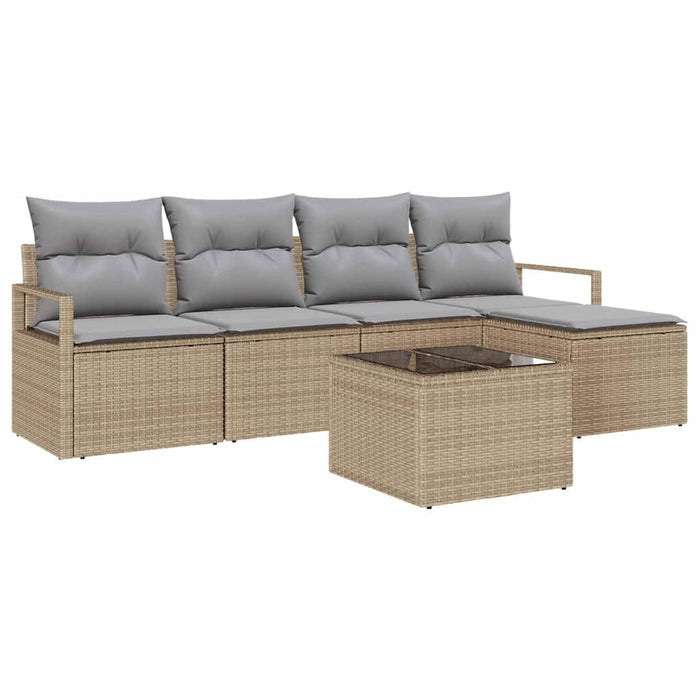 Set de canapele pentru grădină 6 pcs Bej Rattan poli - WALTI WALTI