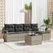 Set de canapele pentru grădină 6 pcs Gri deschis Rattan poli - WALTI WALTI