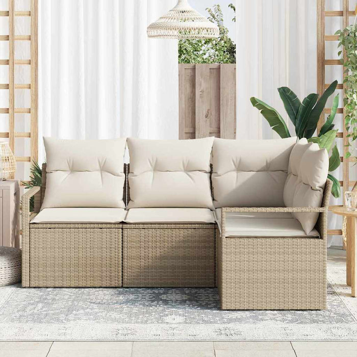 Set de canapea 4 pcs Bej poliratan WALTI
