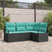 Set de canapea 4 pcs Negru poliratan - WALTI WALTI