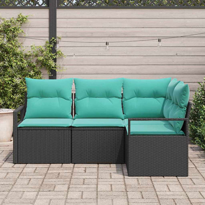 Set de canapea 4 pcs Negru poliratan - WALTI WALTI