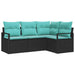 Set de canapea 4 pcs Negru poliratan - WALTI WALTI
