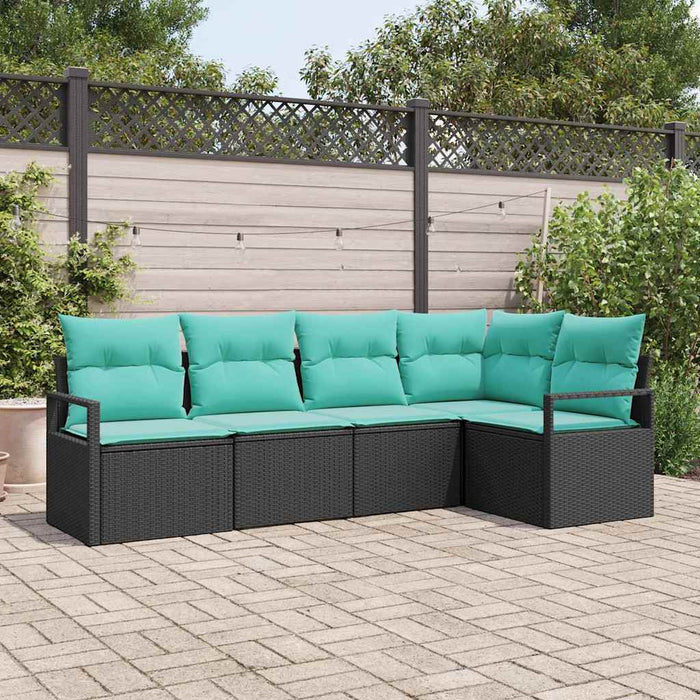 Set de canapea 5 pcs Negru poliratan - WALTI WALTI