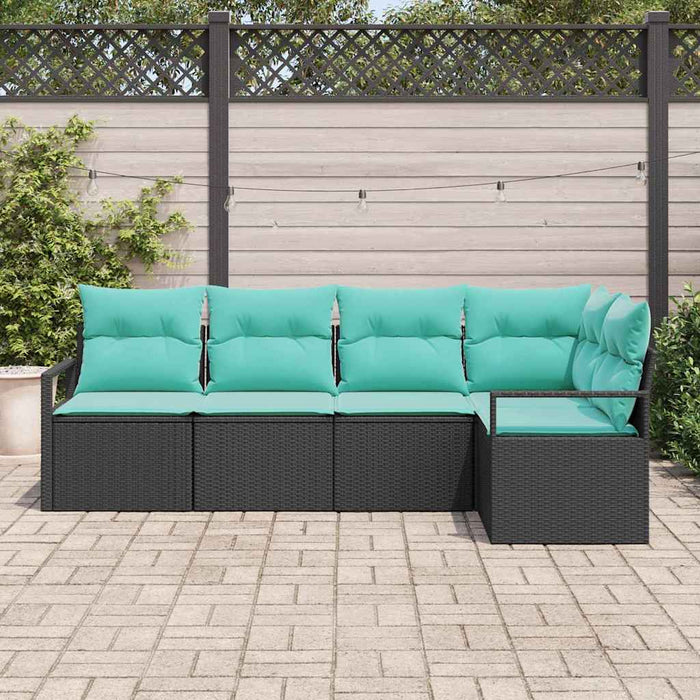 Set de canapea 5 pcs Negru poliratan - WALTI WALTI