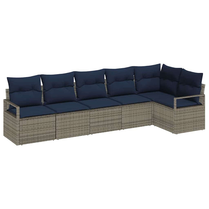 Set de canapea 6 pcs Gri poliratan - WALTI WALTI