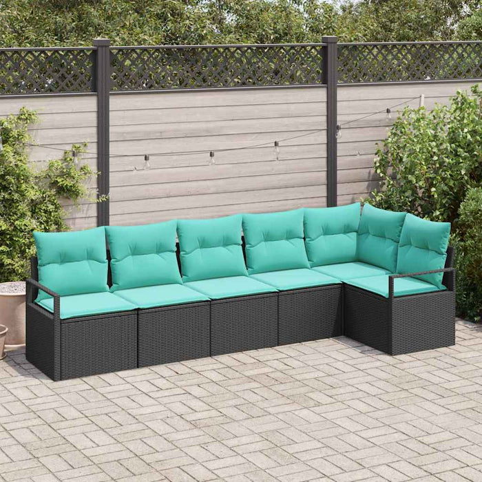 Set de canapea 6 pcs Negru poliratan - WALTI WALTI