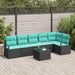 Set de canapea 7 pcs Negru poliratan - WALTI WALTI