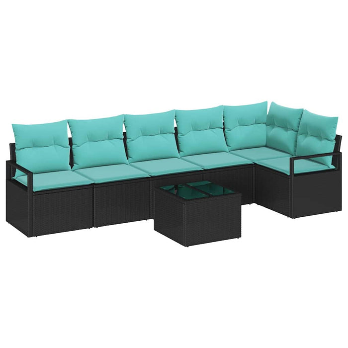 Set de canapea 7 pcs Negru poliratan - WALTI WALTI