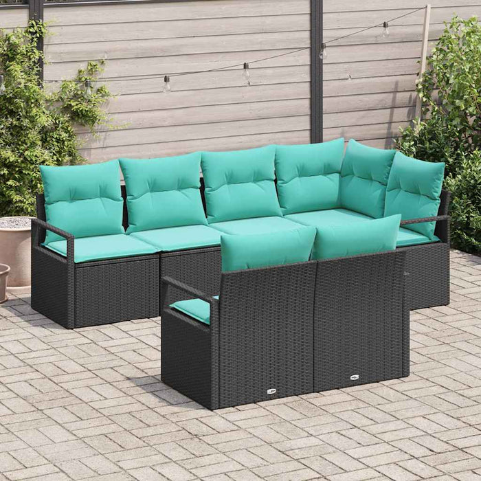 Set de canapea 7 pcs Negru poliratan - WALTI WALTI