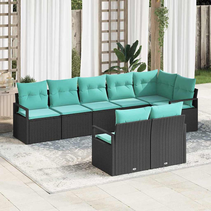 Set de canapea 8 pcs Negru poliratan - WALTI WALTI